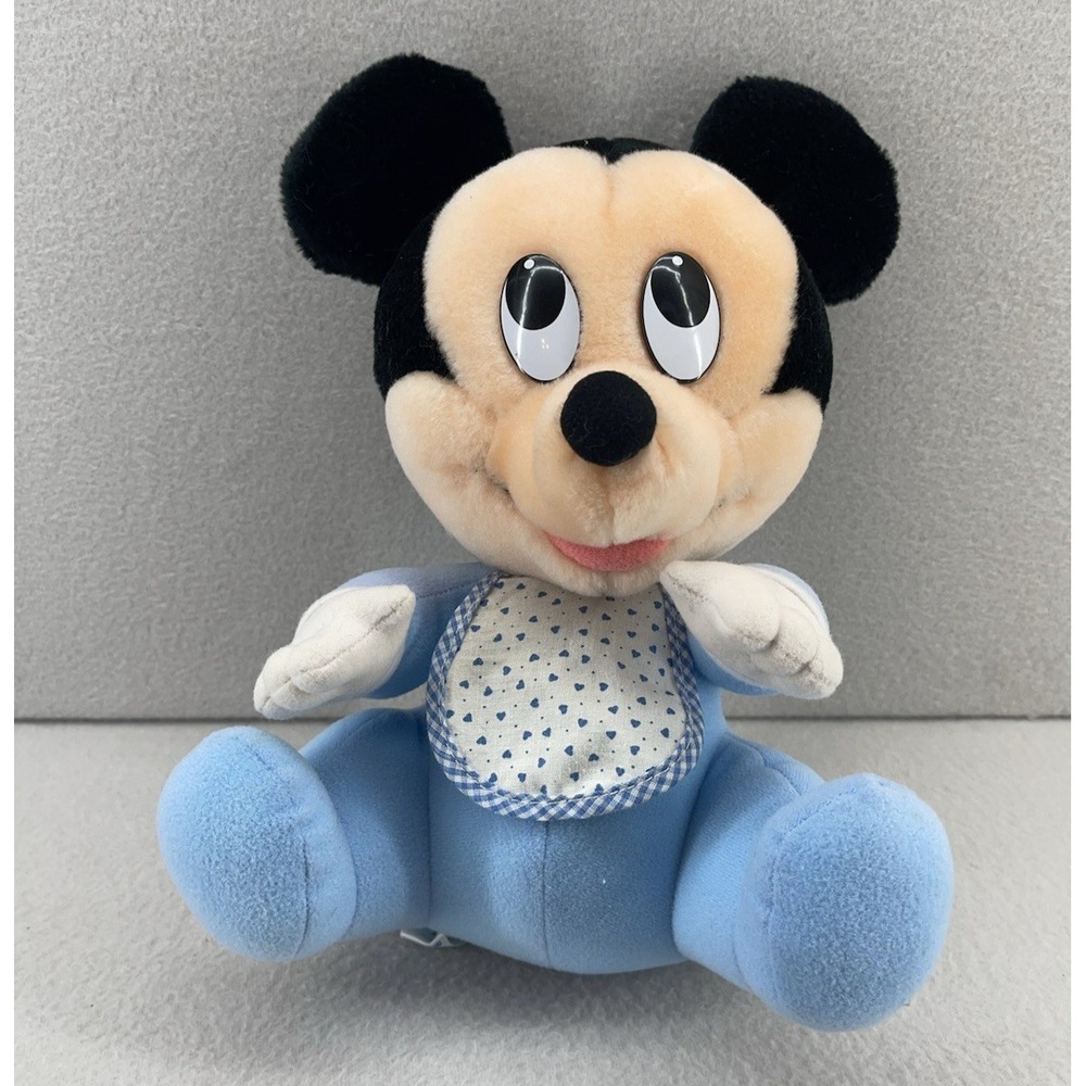 Plush Disney Babies Mickey Mouse 1984 Playskool Blue Stuffed Toy Vintage Rare